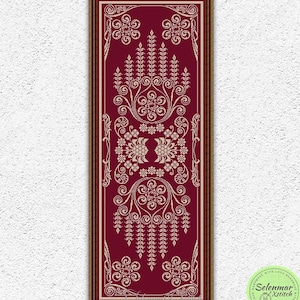 Antique monochrome cross stitch pattern Vintage sampler embroidery design Large cross stitch Antique ornament xstitch chart #S385