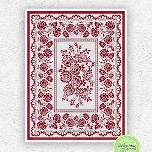 Roze monochroom sampler geteld kruissteekpatroon Bloemenornament borduurontwerp Moderne kruissteek Kussensample x-steekkaart #380
