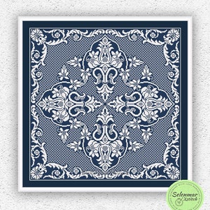 Patrón de punto de cruz monocromo antiguo Punto de cruz para almohada Funda de cojín Muestrario de bordado Cuadro de alfombras xstitch gráfico PDF #S12*