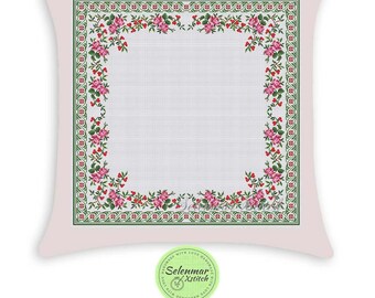 Floral Border Cross Stitch Pattern Roses Vintage Ornament