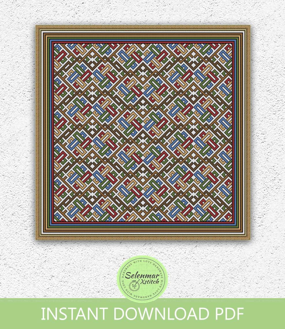 Colorful Geometric Cross Stitch Pattern Mosaic Cross Stitch Abstract ...