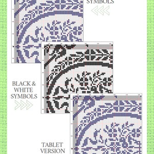 Monochrome cross stitch pattern Mosaic Tile cross stitch Square embroidery sampler Antique ornament xstitch chart Digital PDF download S94 image 8