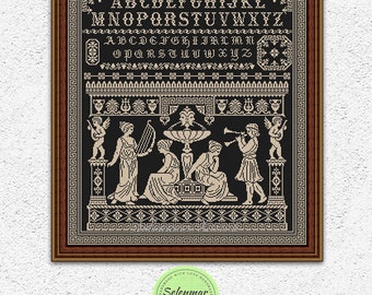 【希少1970s・一点物】錫製カエルx竹xステン・ブックエンド 安定の1kg Antique Monochrome Cross Stitch Pattern Goddesses Cross Stitch
