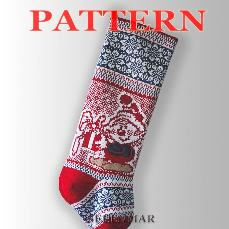 Knitted Christmas Stocking Pattern Little Gnome With A Gift Pattern Socks Fair Isle Pdf Pattern A 35 Free Shipping Knitted Christmas Stocking Pattern Little Gnome With A Gift Pattern Socks Fair Isle Pdf Pattern A 35 Free Shipping
