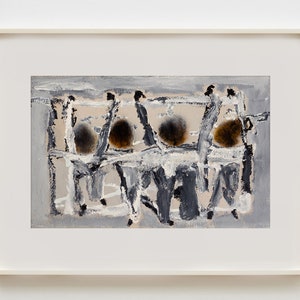 Four Abstract Figures,  Abstract Print, Contemporary Art Print 8x12 inches, Abstract Wall Art, Gray Abstract Art Print 8x12 inches
