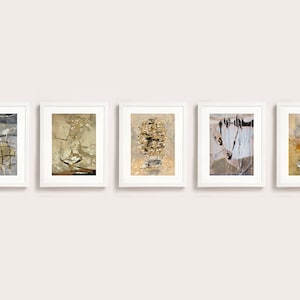 Set of 5 Abstract Art Prints, Set of Five Giclée Art Prints, Small Abstract Wall Art Set, Signed Modern Prints Set, Small Art Prints Set