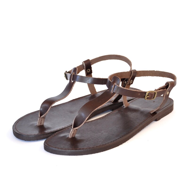 Greek leather Sandals Women Men handmade T-strap sandals