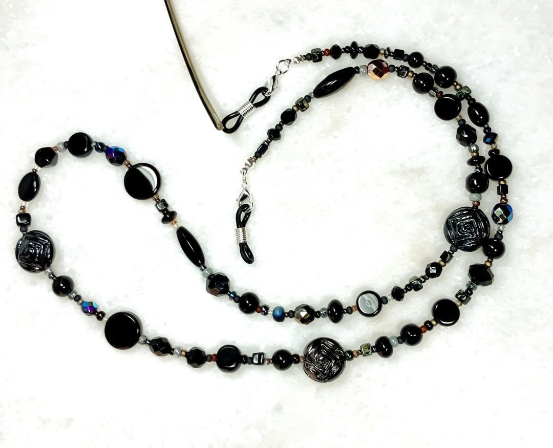 Reading Glasses Chain in Classic Black Etsy