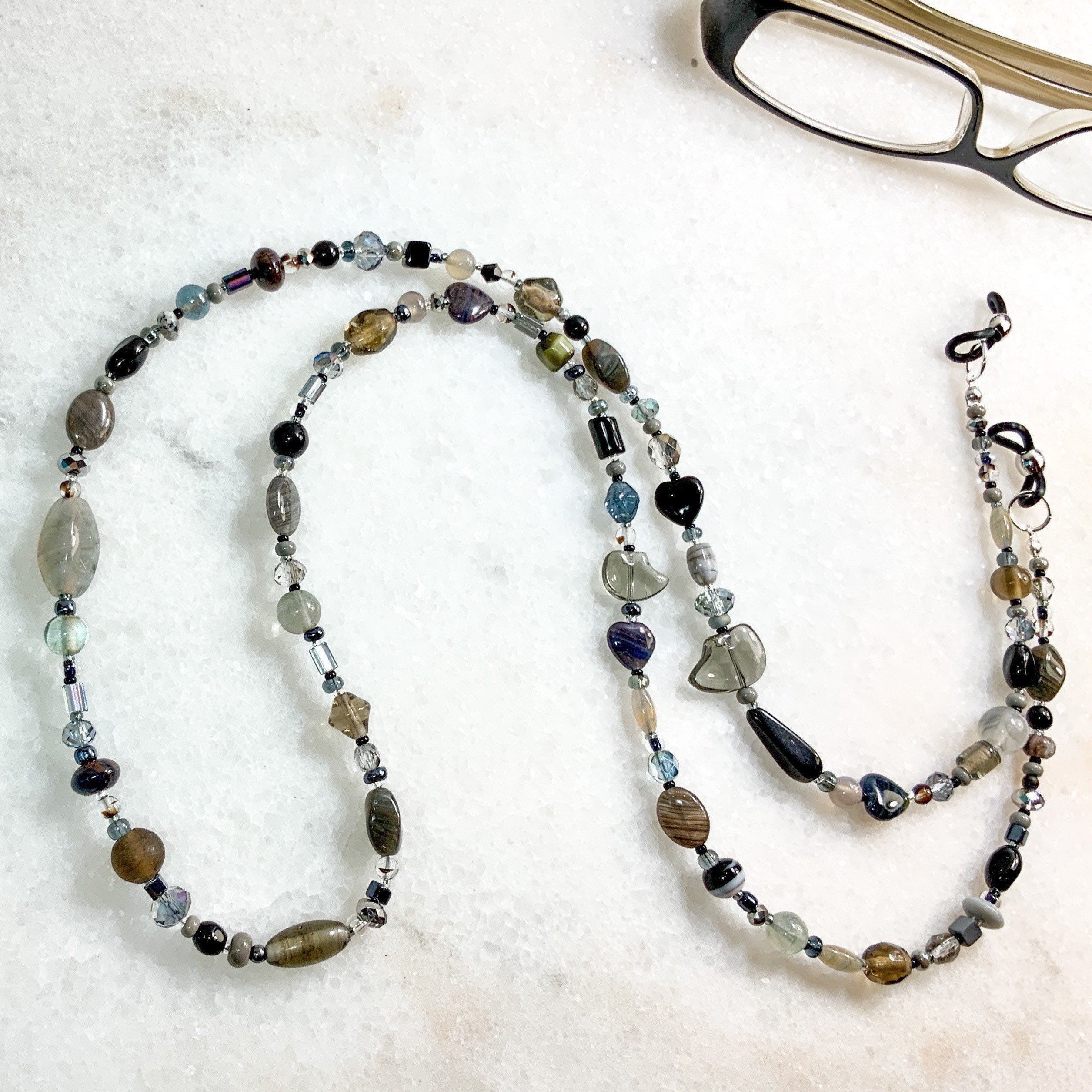 Long reading glasses chain custom reading glasses beaded Etsy