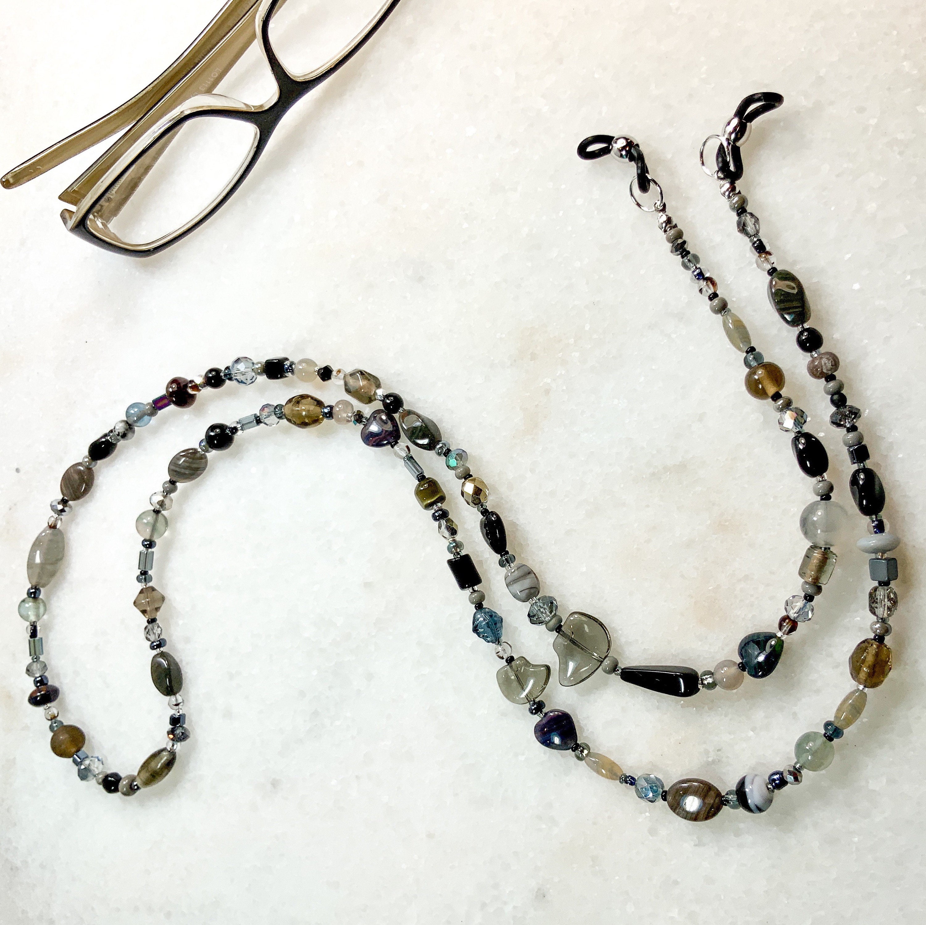 Long reading glasses chain custom reading glasses beaded Etsy