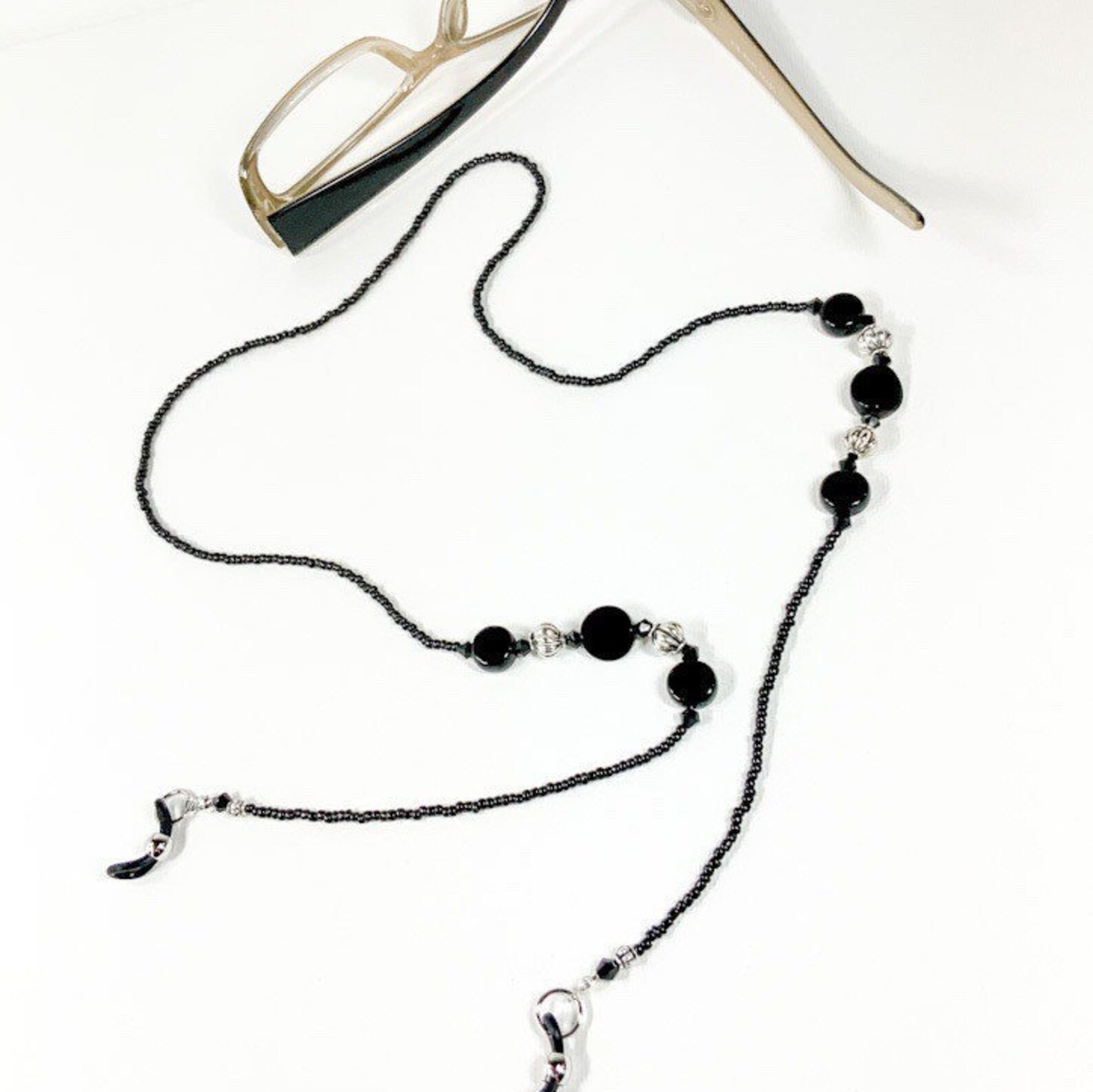 Beaded reader necklace reading glasses chain custom long Etsy