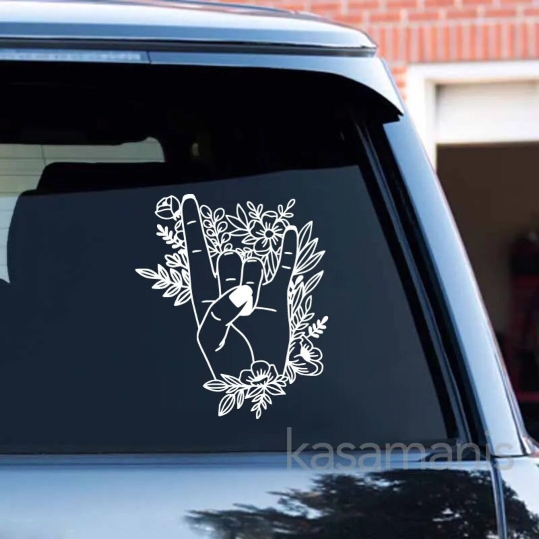 Fwd Rocks Sticker Floral 'rock On' Hand Car Decal: RV, Van, Trailer Sticker - Etsy
