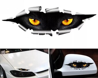 Cat, Panther Peeking Eyes Car Side Mirror Decal!