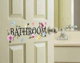 Bathroom Door Decal Sticker - toilets, draws, cupboards, tiles, shower glass. Minimum space 40cm x 20cm