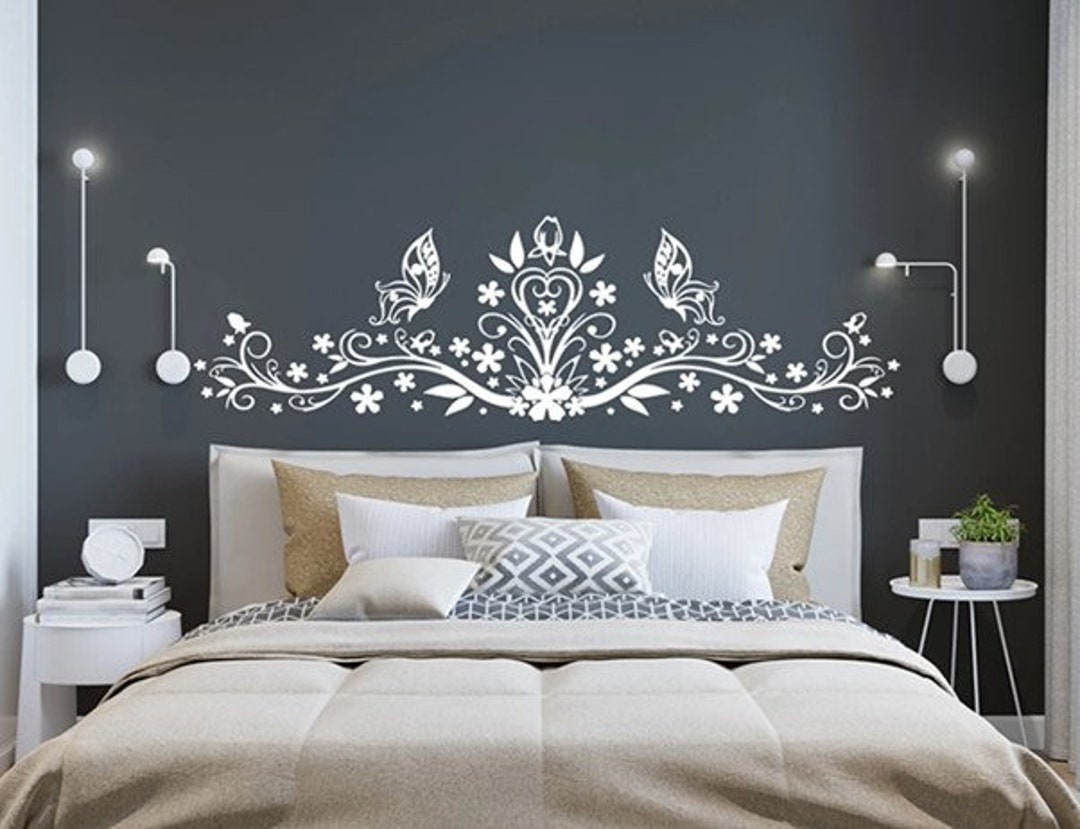 Beautiful Flower, Butterfly Elegant Wall or Car Decal Sticker Bedroom