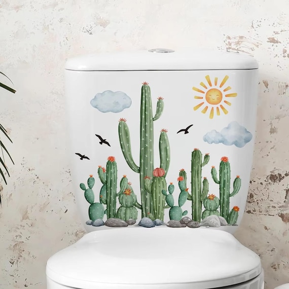 Bathroom Decal Sticker - toilets, draws, cupboards, tiles - Cactus, Cacti,  Cactuses, succulents