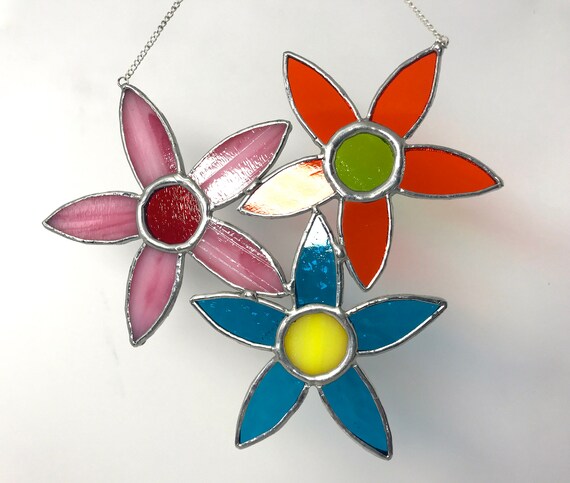 Bouquet Of Happiness Stained Glass Suncatcher, Wall Art Home Decor, Birthday Gift