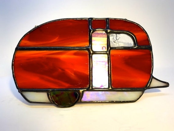 Caravan of Love Handmade Stained Glass Vintage Caravan, Hippie, Retro Gift, RV Decoration