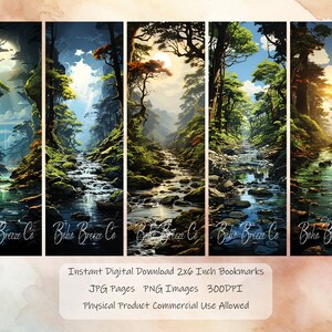 Calming River 10 Printable Bookmarks, Digital Download Bookmark Pages ...