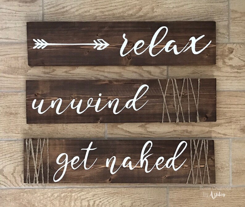 Rustic Bathroom Sign Set Farmhouse Bathroom Country Etsy