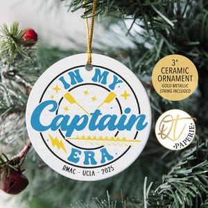Custom Rowing Captain Ornament, Crew Team Senior Gift, Personalized Row Coach Keepsake, Oarsman Holiday Decoration, Rowing Banquet Favor