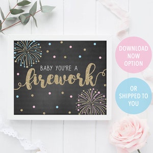 Baby You're A Firework Sign, Firework Gender Reveal  Sign, Fourth of July Sign, 4th of July Gender Reveal Sign, Firework Baby Shower Sign