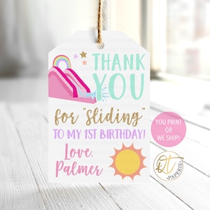 Water Slide Birthday Tag, Water Slide Tag, Water Slide Party Favor Tag, Water Slide Thank You Tag, Summer Party Tag, Water Splash Bash Tag