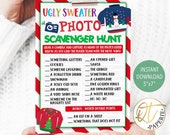 Ugly Sweater Party Game, Christmas Photo Scavenger Hunt Game, Adult Christmas Game, Company Holiday Party Printable, Adult Holiday Game