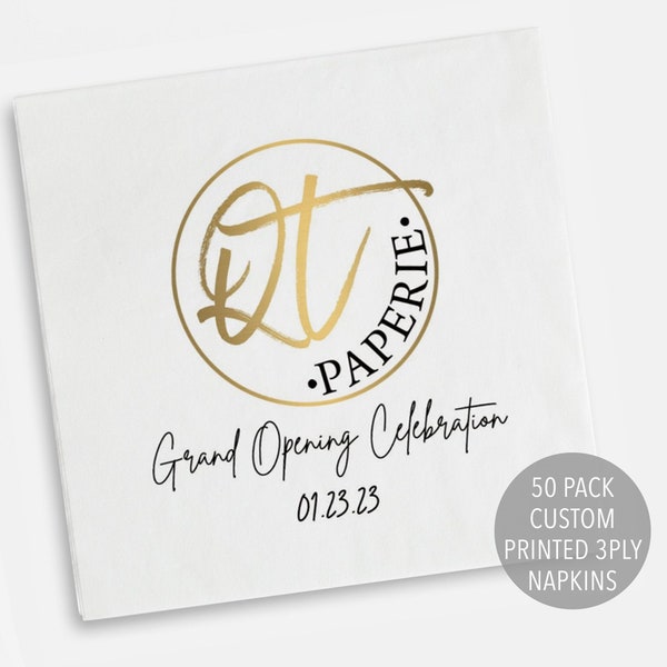 Custom Logo Cocktail Napkins Etsy