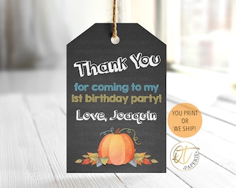 Our Little Pumpkin Thank You Tag, Our Little Pumpkin Birthday, Boy Pumpkin Favor Tag, Pumpkin Birthday Thank You Tag, Pumpkin Gift Tag