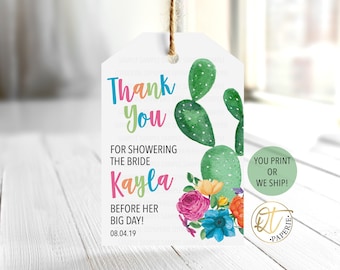 Fiesta Bridal Shower Tag, Cactus Bridal Shower, Fiesta Tag, Cactus Tag, Fiesta Thank You Tag, Cactus Thank You Tag, Mexican Bridal Shower