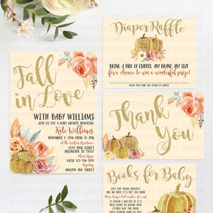 Fall in Love With Baby Shower Invitation, Fall in Love Baby Shower, Fall Baby Shower Suite, Fall Babyshower Invitation image 1