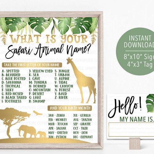 Safari Animal Name Game Safari Game Printable Wild One Party - Etsy Safari Animal Name Game Safari Game Printable Wild One Party - Etsy