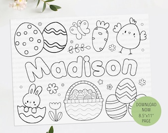 Ostern Malseite, Oster Namen Malseite, Ostern Klassenzimmer Spiel, Kinder Ostern Aktivität, personalisiert, Ostern Korb Stuffer