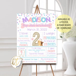 Puppy 2nd Birthday Sign, Puppy Pawty Birthday Poster, Birthday Pawty Sign, Girl Dog Birthday Sign, Puppy Birthday, Dog Sign, Dog Party Sign