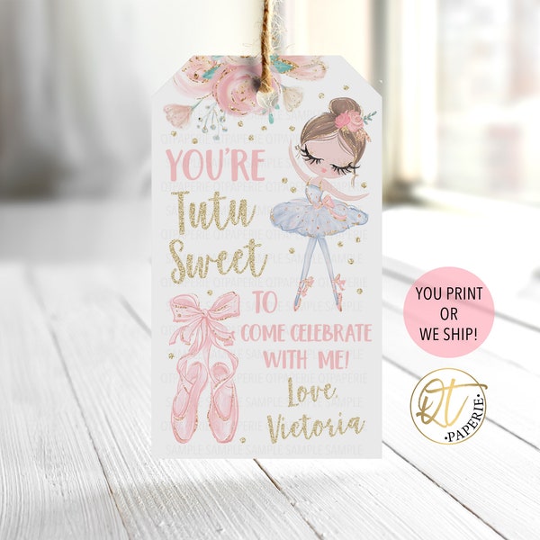 Ballerina Thank You Tag, Ballerina Birthday Tag, Tutu Sweet Party Favor Tag, Tutu Birthday Favor, Ballet Thank You Tag, Ballerina Tag