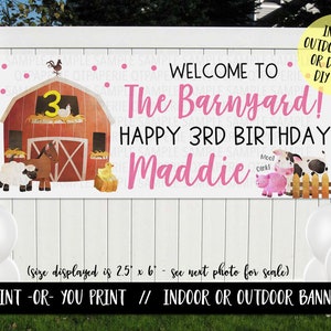 Farm Birthday Banner, Barnyard Banner, Farm Birthday Decoration, Farm ...