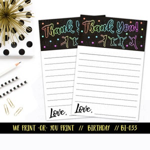 Jump Birthday Thank You, Neon Jump Thank You, Glow in Dark Party Thank You, Trampoline Party Thank You, Jump Party Thank You Cards