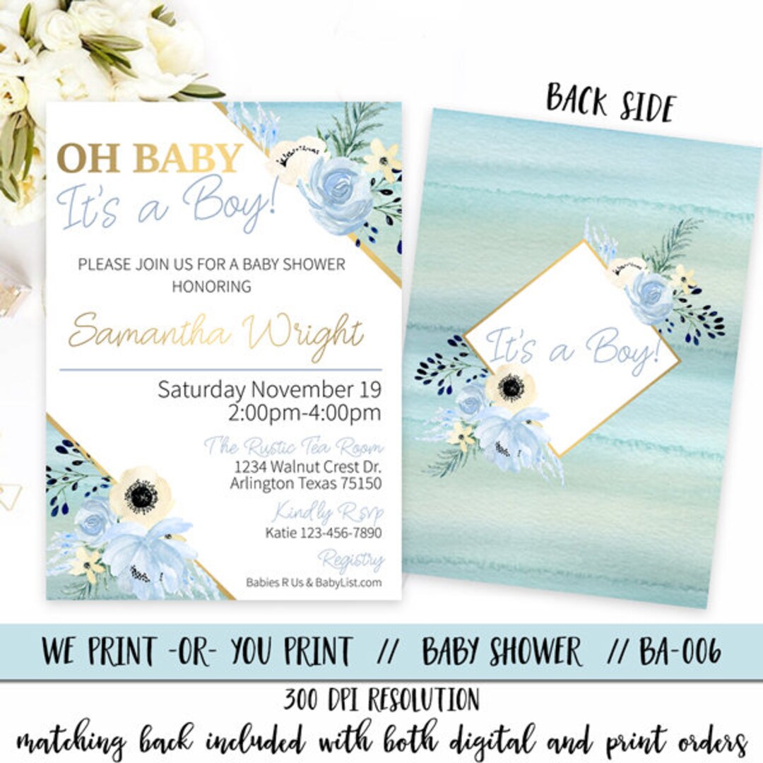 Boy Baby Shower Invitation Its a Boy Baby Shower Invite Oh Etsy
