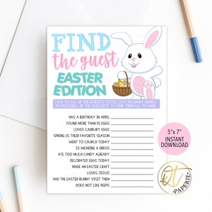 Find the Guest Easter Game, Easter Find the Guest Game, Fun Easter Party Game, Kid Easter Game, Easter Printable, Children Easter Games
