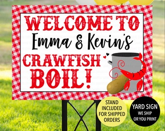 Crawfish Boil Welcome Sign, Crawfish Couples Shower Sign, Crawfish Engagement Sign, Crawfish Welcome Sign, Crawfish Boil Party Sign