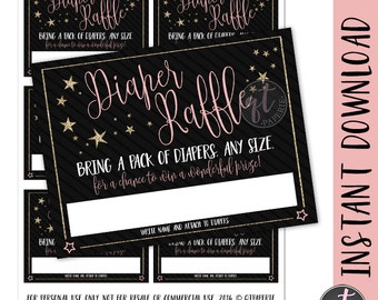 Twinkle Twinkle Little Star Windel Tombola, Little Star Windel Tombola Ticket, Mädchen Twinkle Twinkle Little Star Baby Shower Einsatz