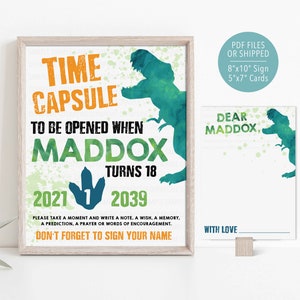 Dinosaur Birthday Time Capsule, Dinosaur Time Capsule, T Rex 1st Birthday, Three Rex Time Capsule, Dinosaur Birthday Decor
