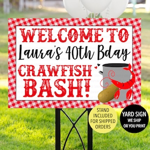 Crawfish Boil Birthday Welcome Sign, Crawfish Birthday Sign, Crawfish Bash Sign, Crawfish Welcome Sign, Crawfish Boil Party Sign