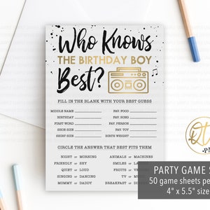 Two Legit Party Game, The Big One Birthday Game, Who Knows the Birthday Boy Best Game, 1st Birthday Game, Hip Hop Birthday Party Game