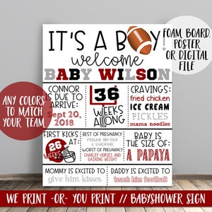 Football Baby Shower Sign, Alabama Baby Shower Sign, It's a Boy Football Sign, College Football Baby Shower, Baby Shower Welcome Sign Bild 1