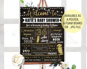 Baby Brewing Sign, Beer Baby Shower Sign, Baby Brewing Decorations, A Baby Is Brewing Baby Shower Board, Baby Brewing Welcome Sign, Rustic