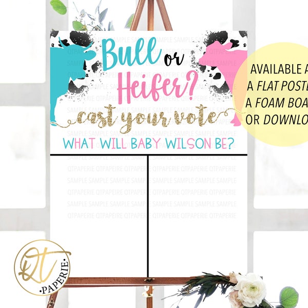 Heifer or Bull Gender Reveal Invitations Etsy