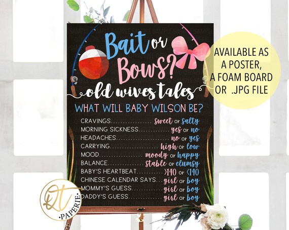 Bait or Bow Gender Reveal Sign, Bait or Bow Sign, Bait Bow Old
