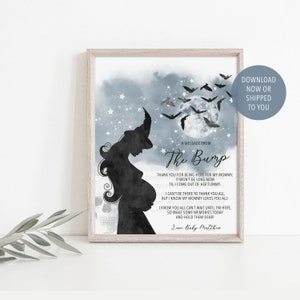 Halloween Message From The Bump Sign, Halloween Baby Shower Sign, Message From Baby Sign, Halloween Baby Shower, Spooky Gender Reveal